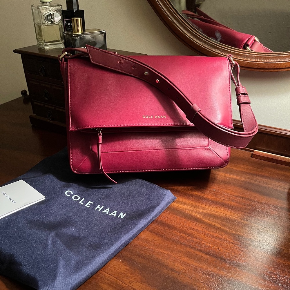 Cole Haan Classic Deep Red Shoulder Bag 11.5"x8"x3"